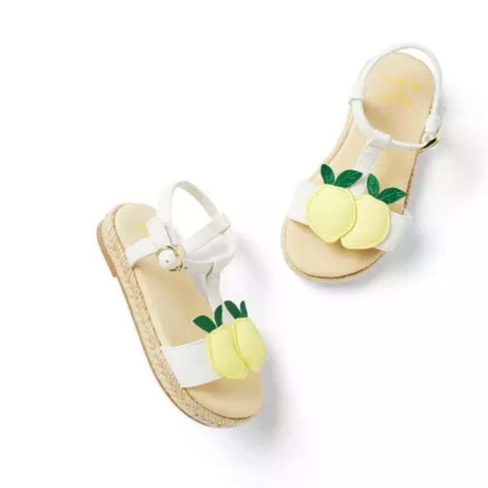 Janie and Jack 100048261 Collections White Lemon Sandals NWT size 7
